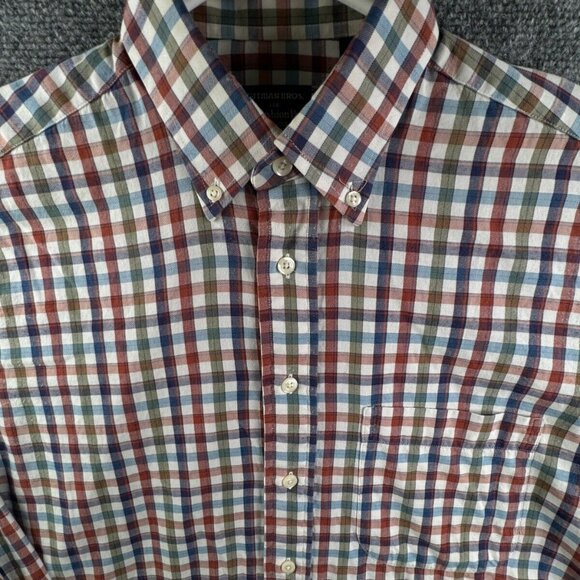 Gitman Bros For Fashion Post Louisville Colorful Check Medium Button Up Cotton - Picture 1 of 16